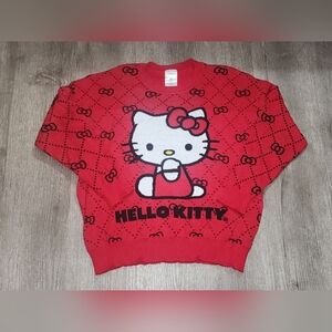 Hello Kitty Red Sweater Bows Womens Size Large By Sanrio 2023 Limited Edition